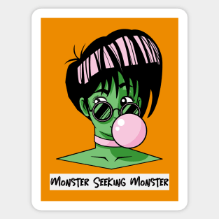 Halloween Frankenstein Girl with Bubblegum Sticker